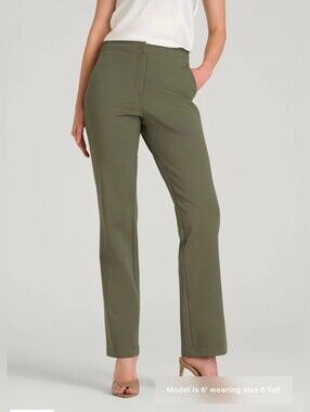 American Tall Freedom Flex Straight Leg Dress Pants Tall Women Olive Size 18T